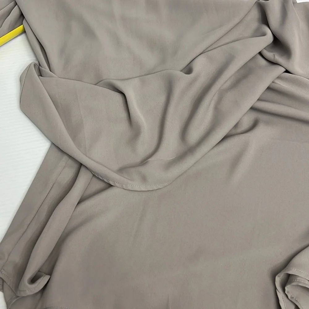 Pink Rose midi dress turned-up button tab quarter sleeves gray size L